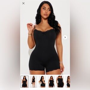 NWOT Not Tired SEXY Black Lace Trim Bodysuit